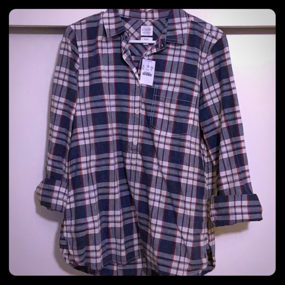 J Crew Boy Fit Homespun popover shirt